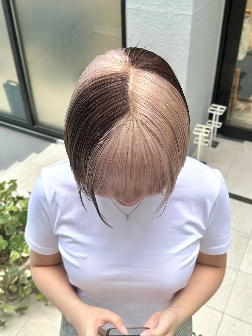 ショート カラー ササキカズマ〻透明感 〻色落ち〻赤み消しのヘアスタイル