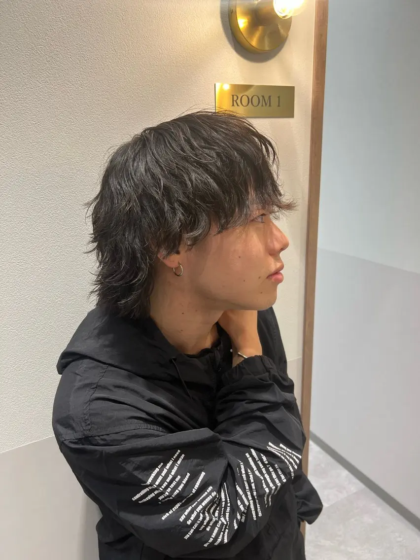 ミディアム パーマ ミディアムパーマ カット パーマ 角田 瀬名のヘアスタイル