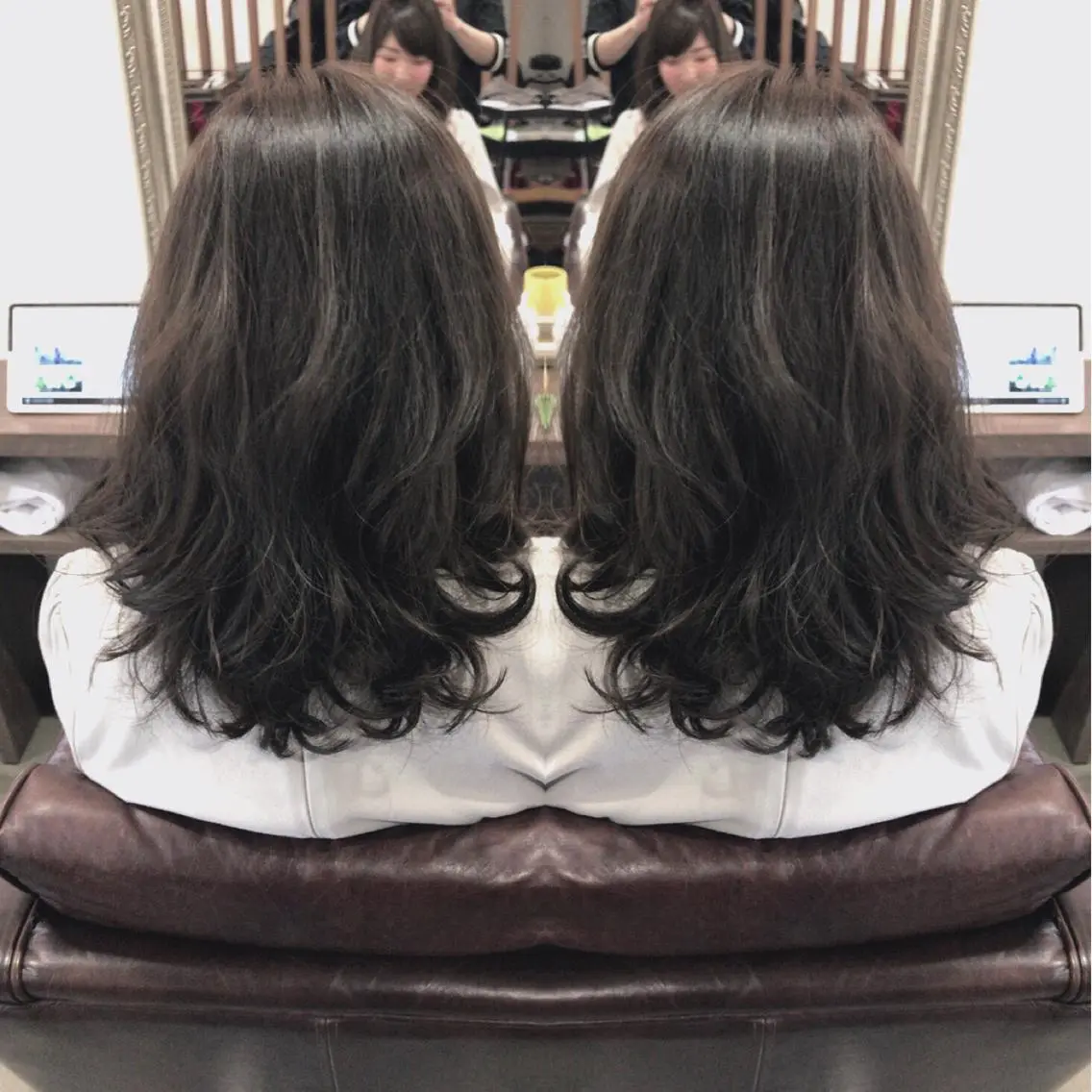 ミディアム カラー レイヤーカット匠 イソザキノリユキのヘアスタイル