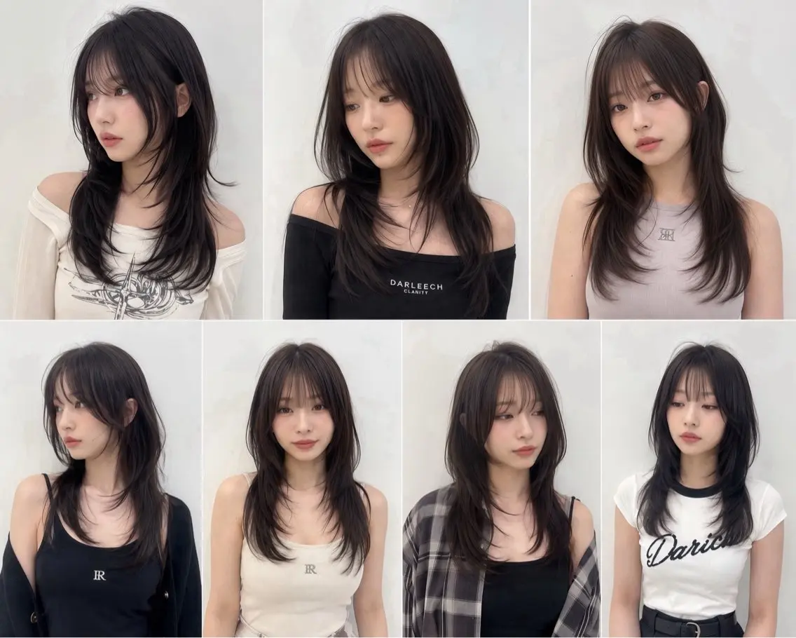 ミディアム カラー 透明感カラー 顔周りカット レイヤーカット 小顔カット カット ヘアカラー 韓国レイヤー/モテ髪 アベマ/マエダジュンのヘアスタイル