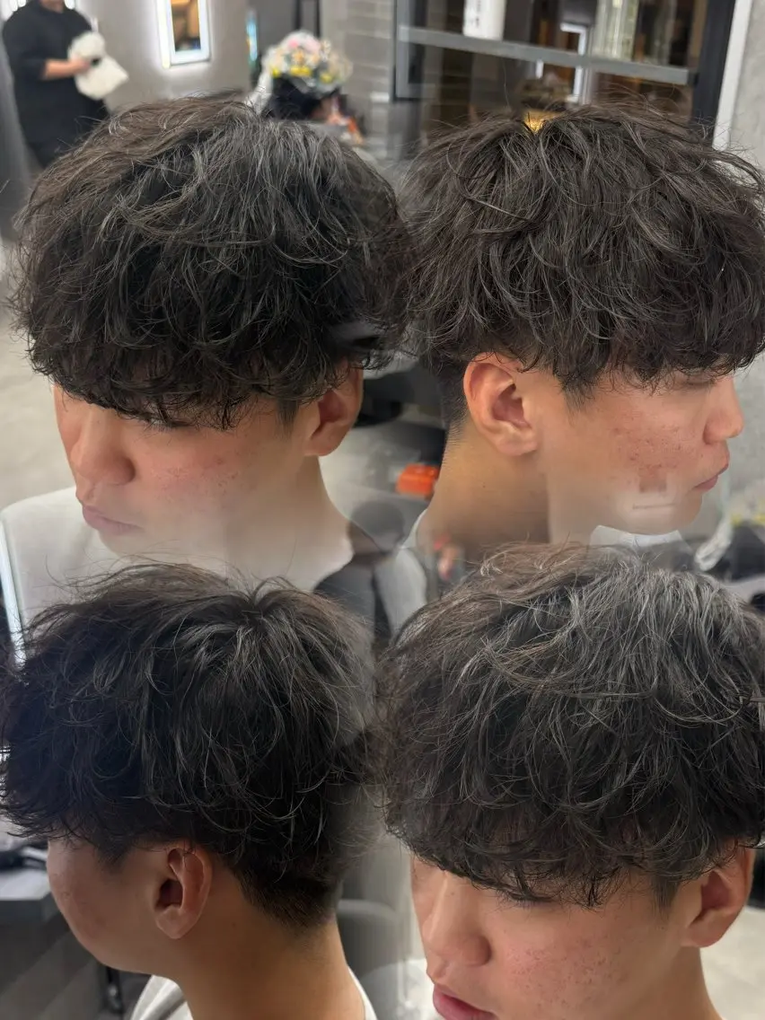 ショート カラー パーマ メンズ メンズパーマ カット パーマ メンズ特化 👑YUTAのヘアスタイル