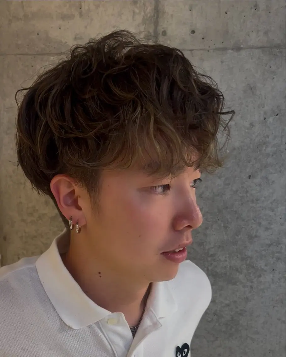 【人気No.3✂️】シャドウパーマ➕メンズカットの写真