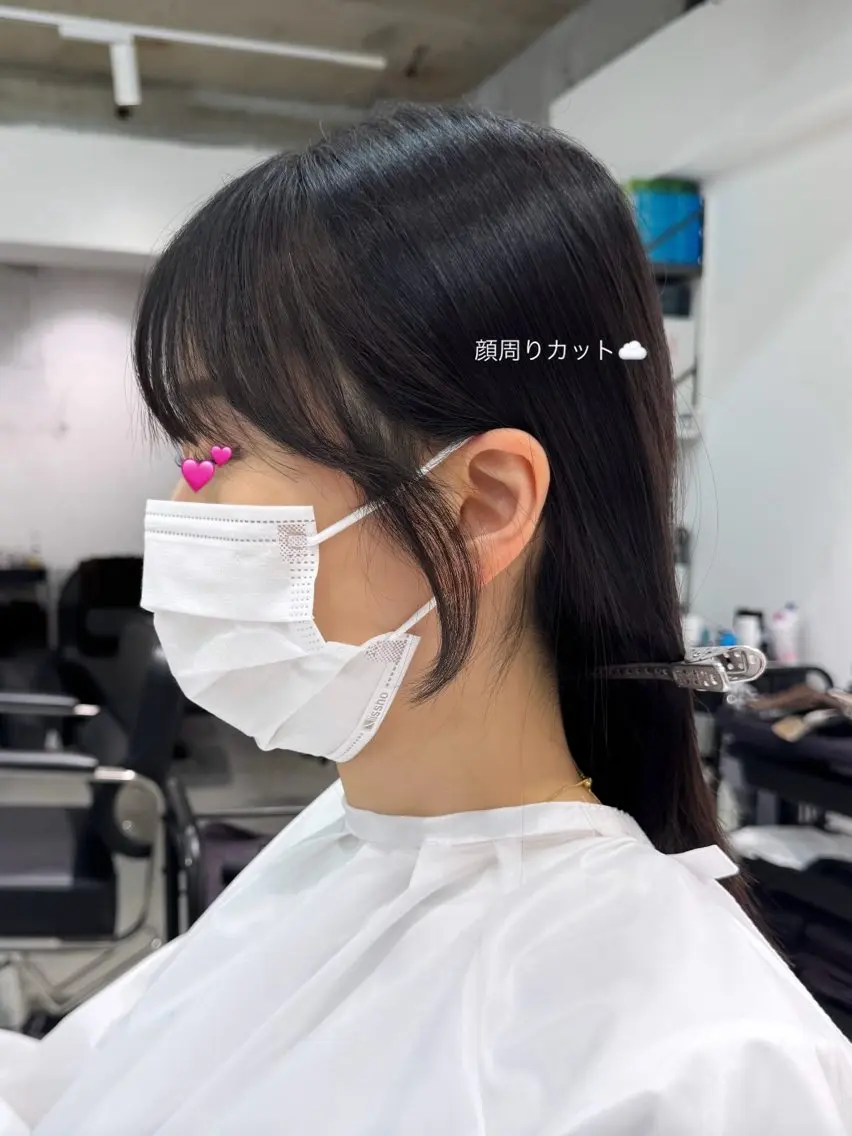 ミディアム 顔周りカット 🪐hikari /切りっぱなしボブのヘアスタイル