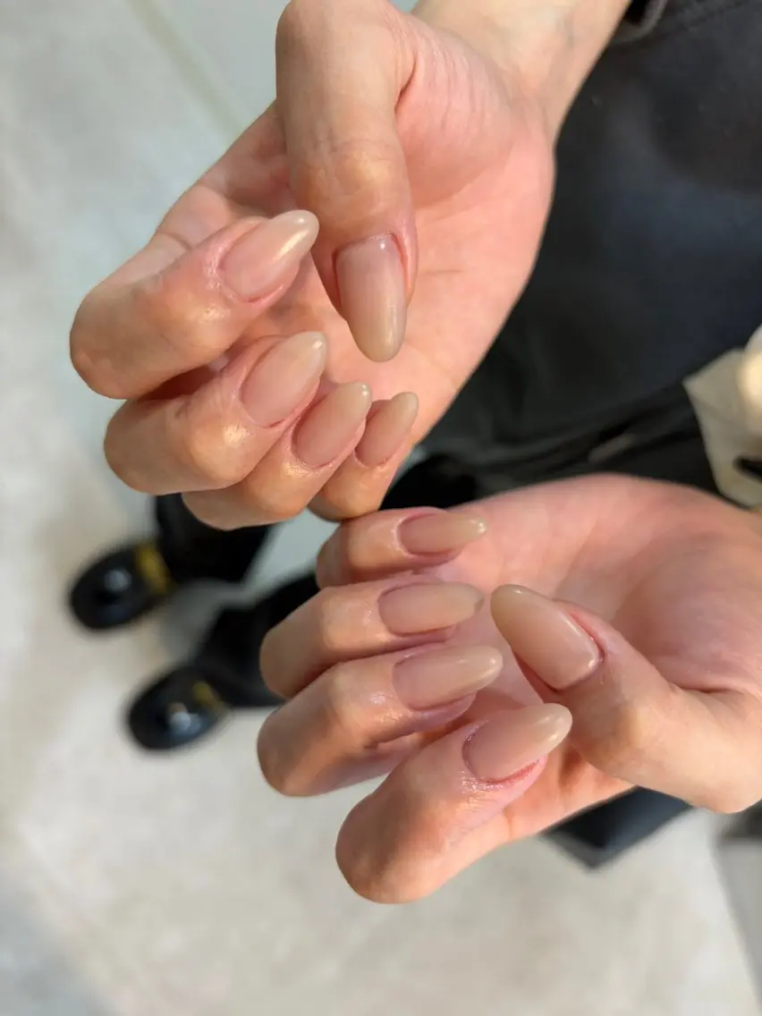 ネイル ハンドネイル Mai :矢場町 ニュアンス🌿アートのネイルデザイン