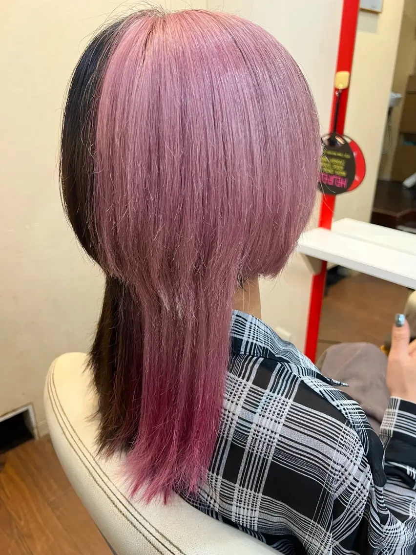 ミディアム カラー ピンクカラー ヘアカラー まさき✂︎ /ブリーチカラーのヘアスタイル