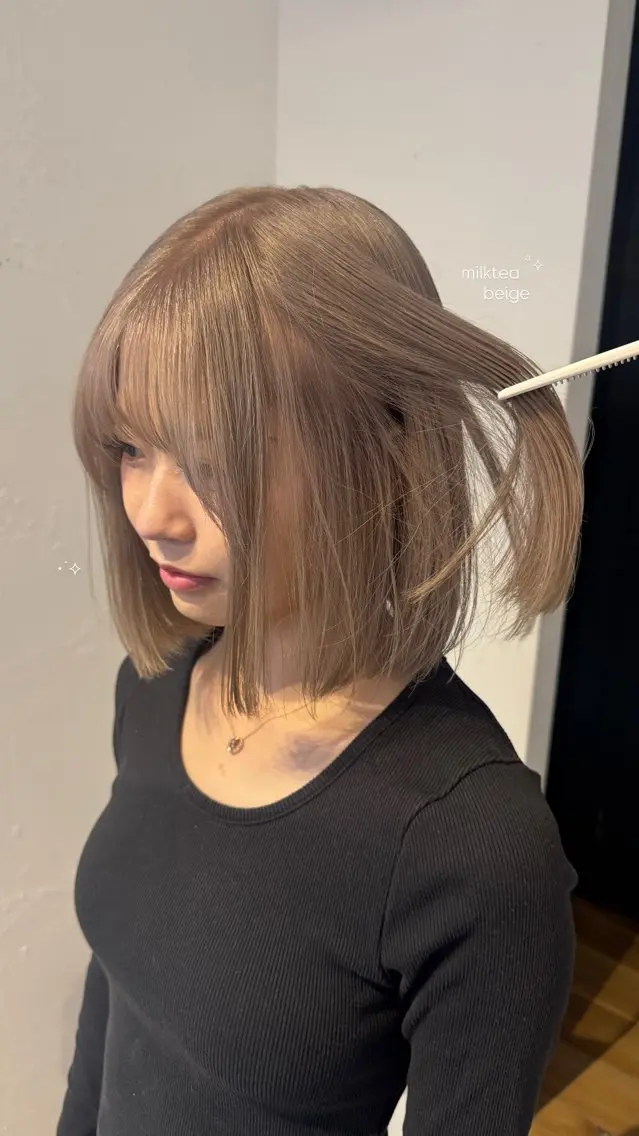 ショート カラー ヘアアレンジ ベージュカラー ヘアカラー ᵐⁱᵏⁱᵏᵒ / レイヤー★のヘアスタイル