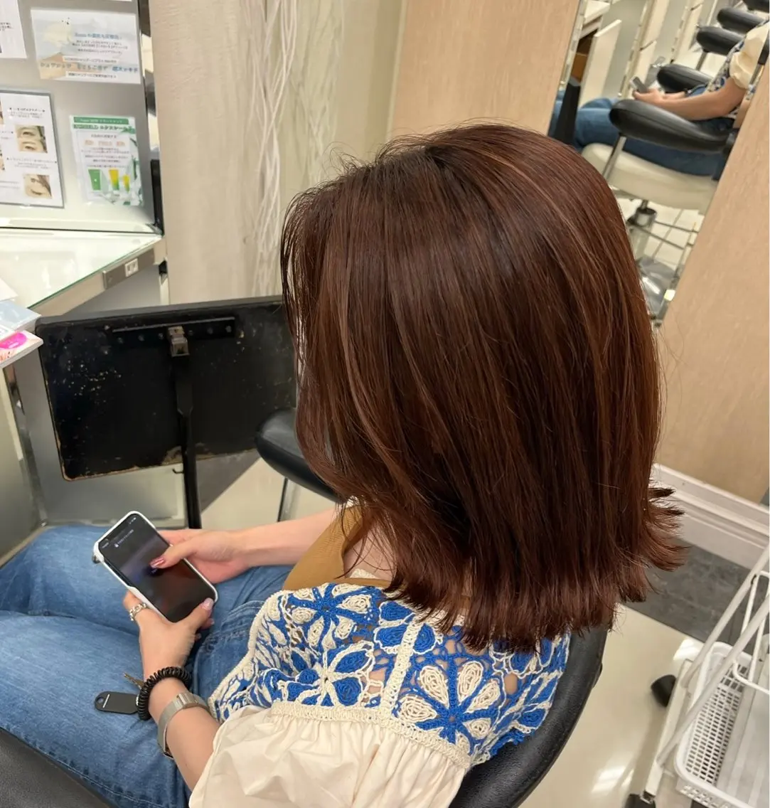 ミディアム カット ヘアカラー バレイヤージュ/ヘア アレンジ/shionのヘアスタイル