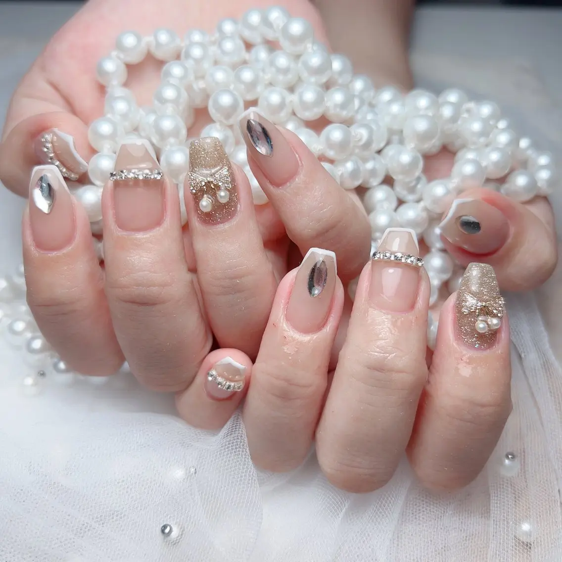 ネイル ハンドネイル M 🌷Nail 長さだし専門店のネイルデザイン