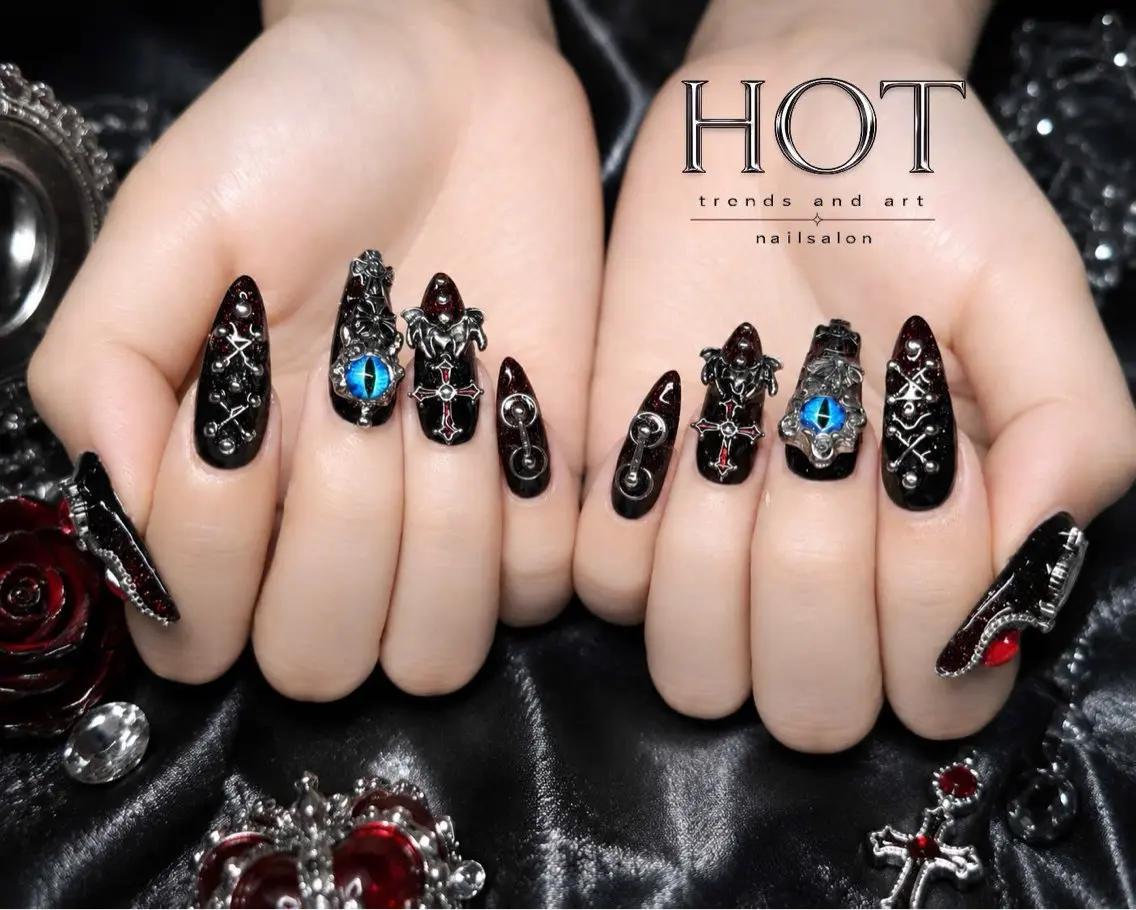ネイル アートネイル オーロラネイル クリアネイル 長さ出し フレンチネイル ハンドネイル HOT Nail Salonのネイルデザイン