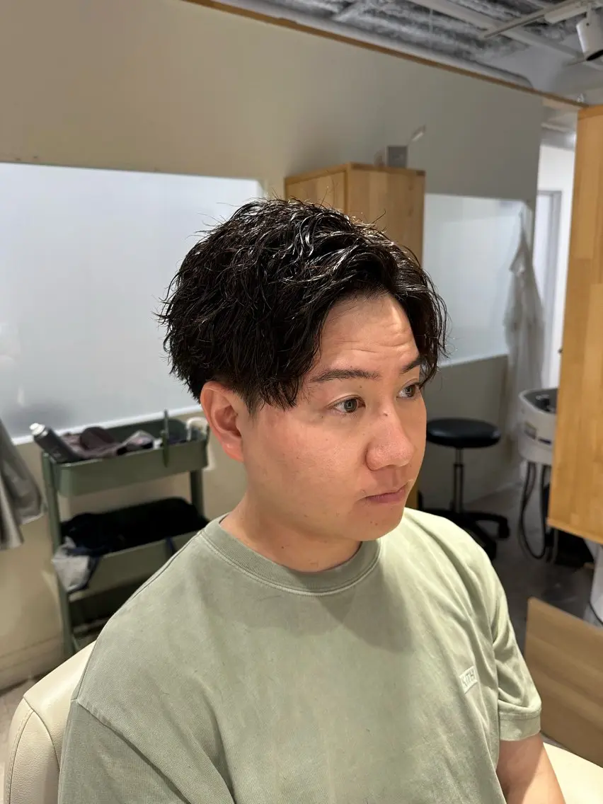 メンズ アップバング カット パーマ 髪質改善&メンズ パーマ ひぐちのヘアスタイル
