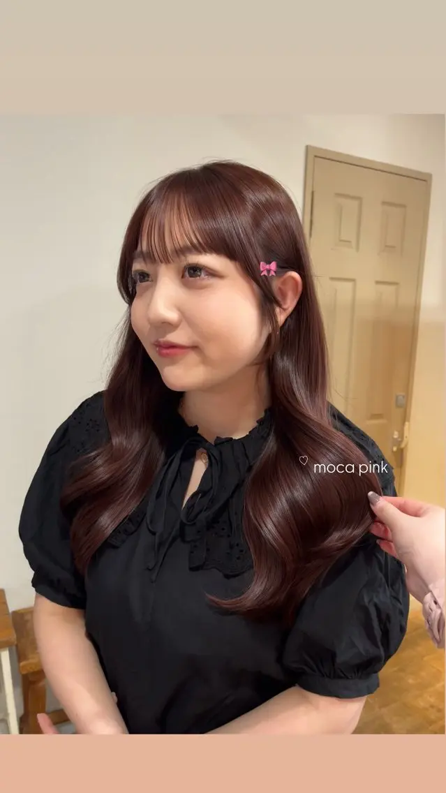 セミロング カラー ブラウンカラー ピンクカラー ピンクブラウン カット ヘアカラー ai🎀中目黒美容室 /暖色×ガーリーのヘアスタイル