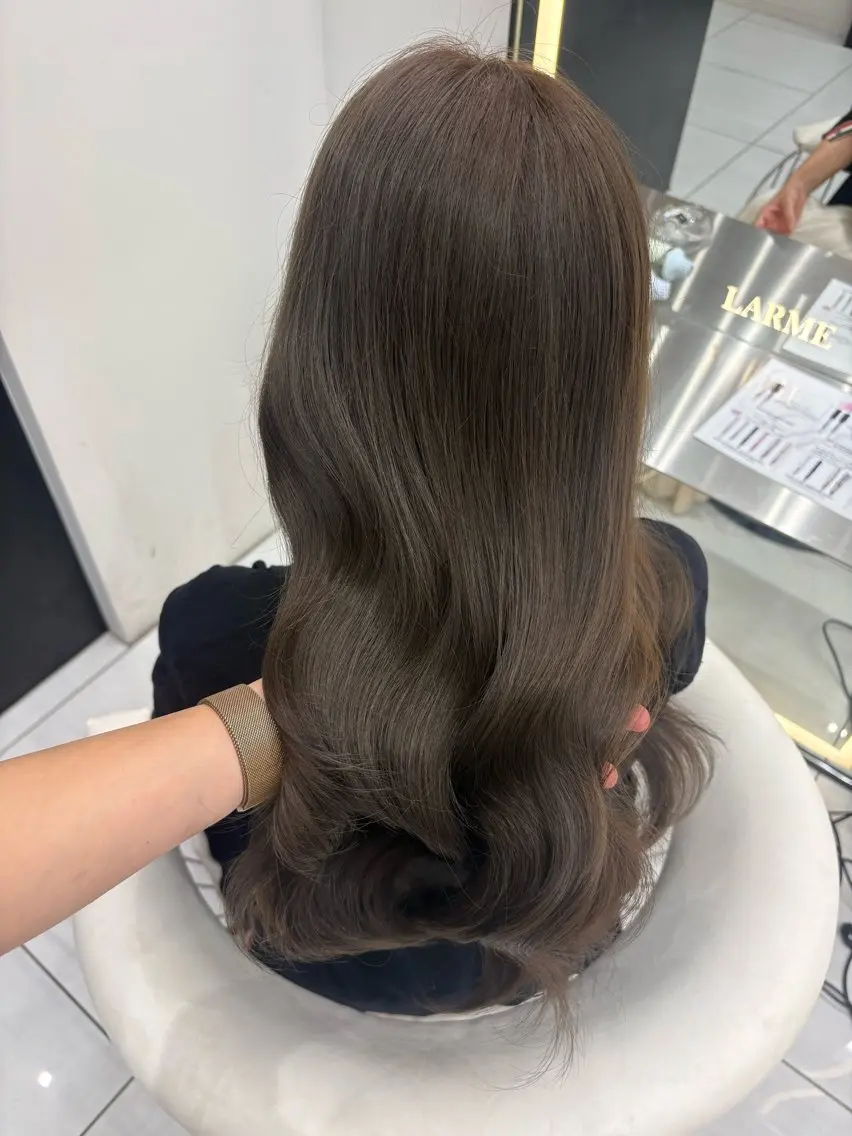 ロング カラー カット ヘアカラー トリートメント 新宿/韓国ヘア 中明度カラー/かやのヘアスタイル