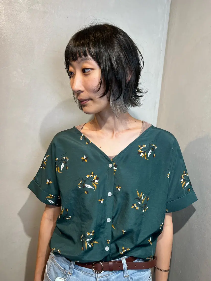 ショート カラー カット ヘアカラー トリートメント Aya/四条烏丸/ 酸性ストレートのヘアスタイル