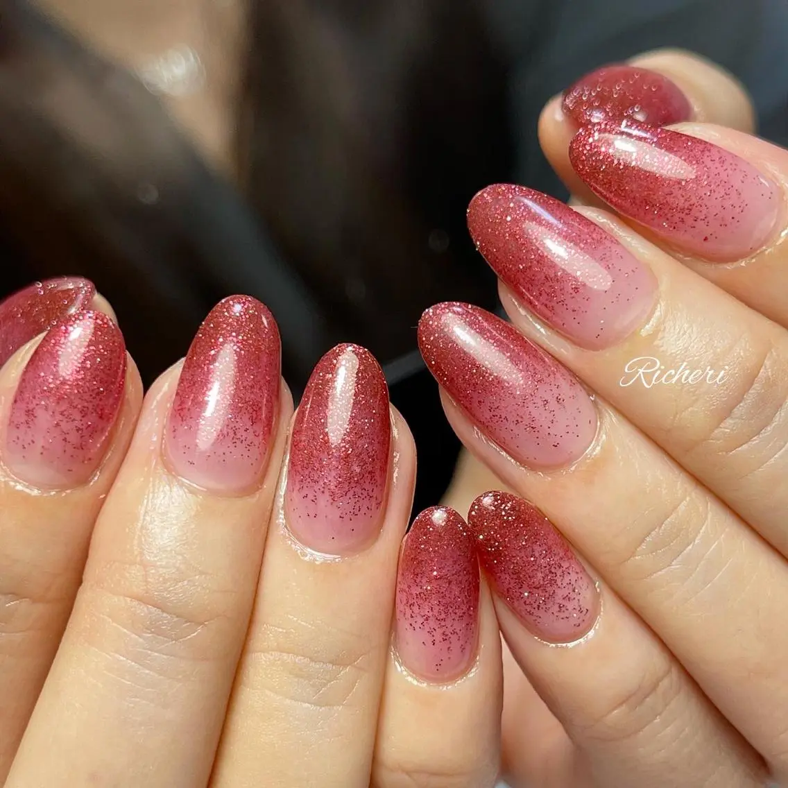 ミディアム ネイル フラッシュネイル ラメ(グリッター) richeri beautyのその他イメージ