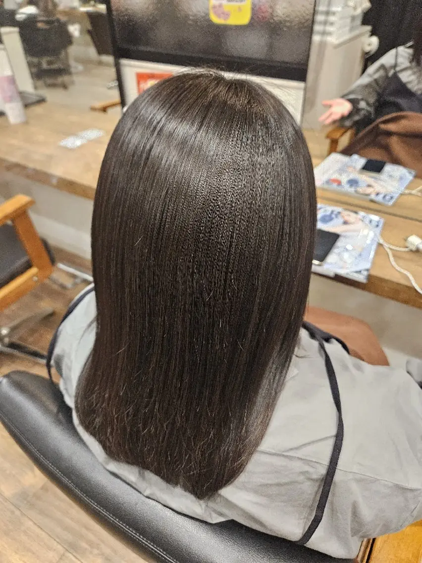 ミディアム パーマ 縮毛矯正 トリートメント 関口 友菜のヘアスタイル