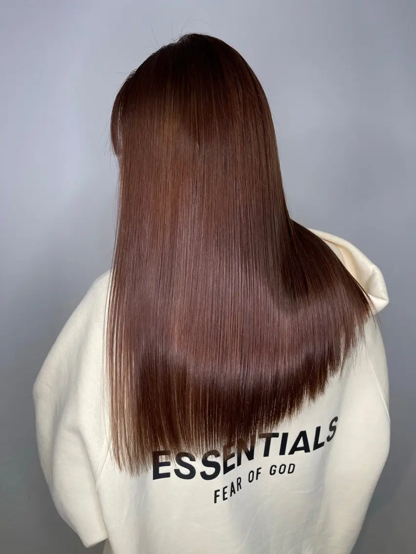 セミロング カラー ヘアアレンジ 髪質改善 カット ヘアカラー 縮毛矯正 トリートメント 髪質改善/レイヤー 縮毛矯正/ケラチン耀のヘアスタイル
