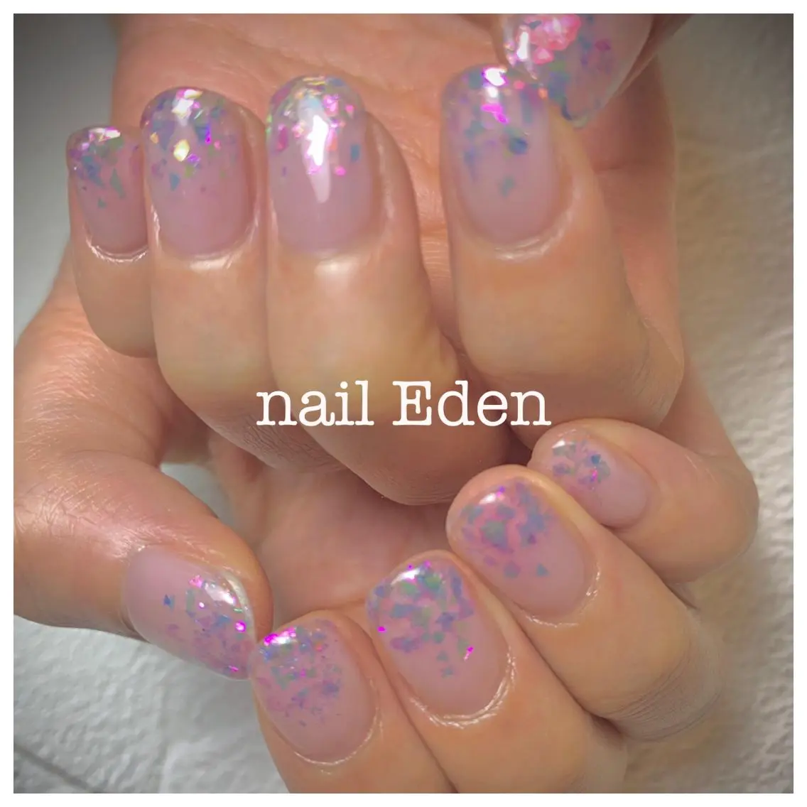 ネイル アートネイル オーロラネイル クリアネイル フットネイル フレンチネイル Eden ♾️のネイルデザイン