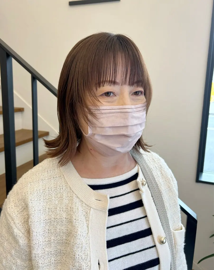 ショート 顔まわりレイヤー レイヤーカット 本澤 朋香のヘアスタイル