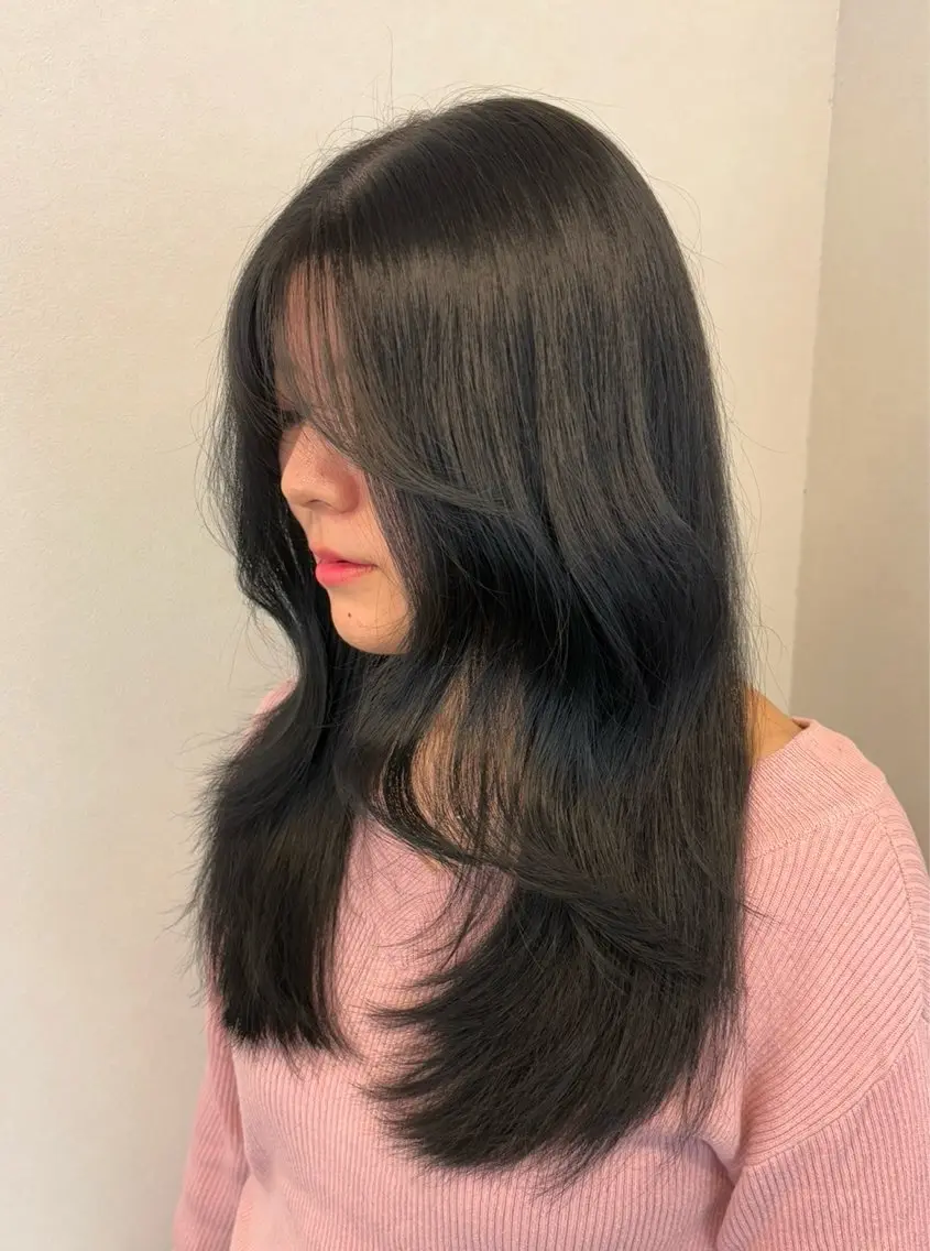 セミロング カラー 韓国×髪質改善カラー 💎hinaのヘアスタイル