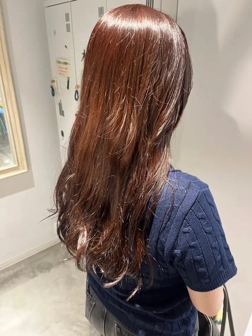 ロング カラー カット ヘアカラー トリートメント 辻村 はなのヘアスタイル