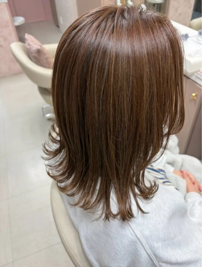 ミディアム カラー カット ヘアカラー 坂本 沙也加のヘアスタイル