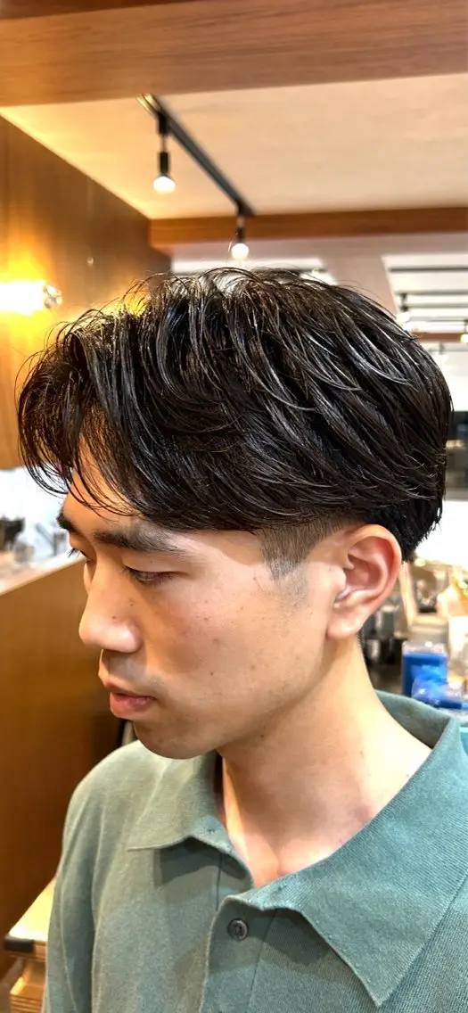 パーマ メンズ フェザーパーマ メンズパーマ カット パーマ ルキヤ/ elima横浜西口のヘアスタイル