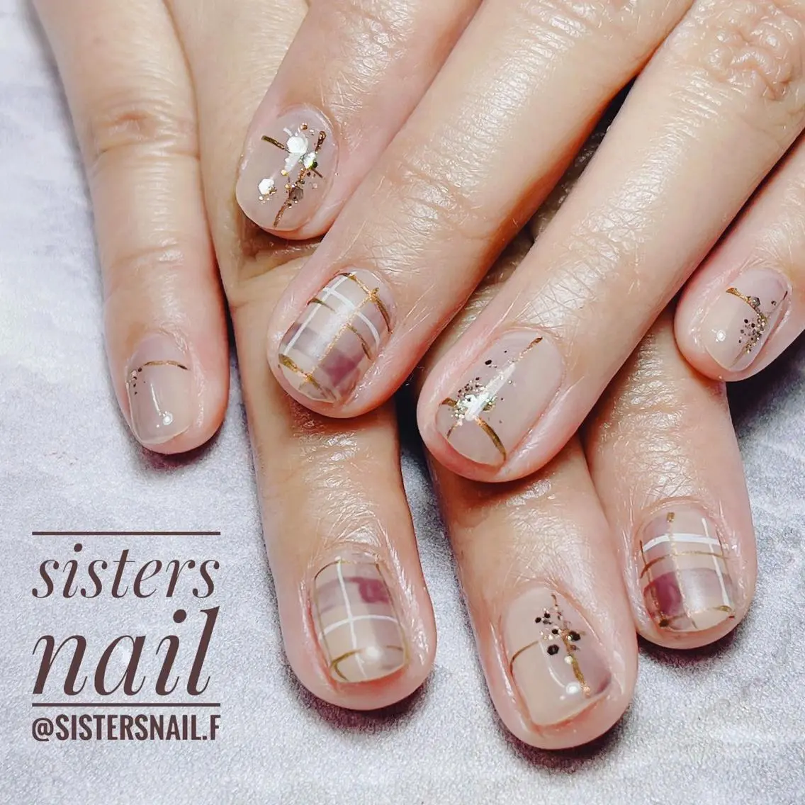 ネイル アートネイル マットネイル ニュアンスネイル オフィスネイル 冬ネイル sisters nail.fのネイルデザイン