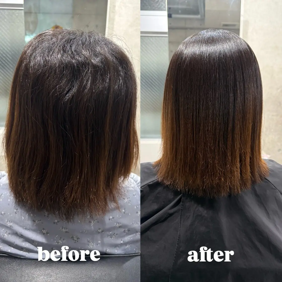 ミディアム 縮毛矯正 渋谷/透明感カラー 🫧【あまね】のヘアスタイル