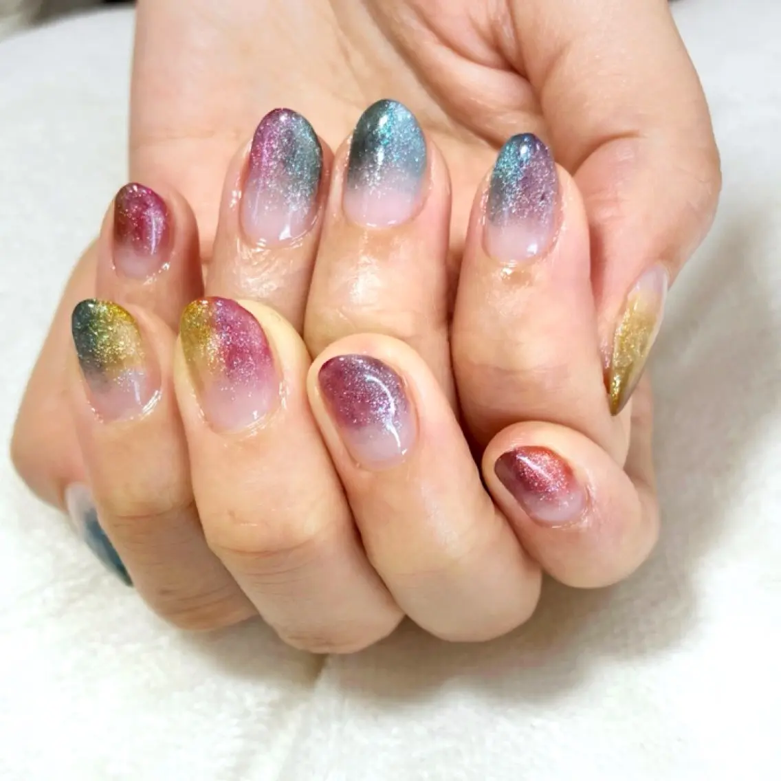 ネイル グラデーション マグネットネイル ハンドネイル Nail salon Cielel⟡Ayaのネイルデザイン