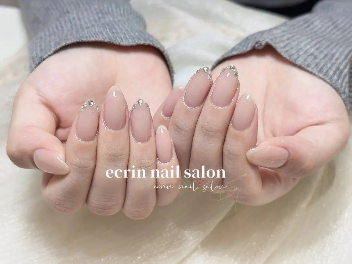 ネイル ジェルネイル パラジェル シンプルネイル ワンホンネイル ハンドネイル ハンドケア ecrin nail 錦糸町(るい)のネイルデザイン
