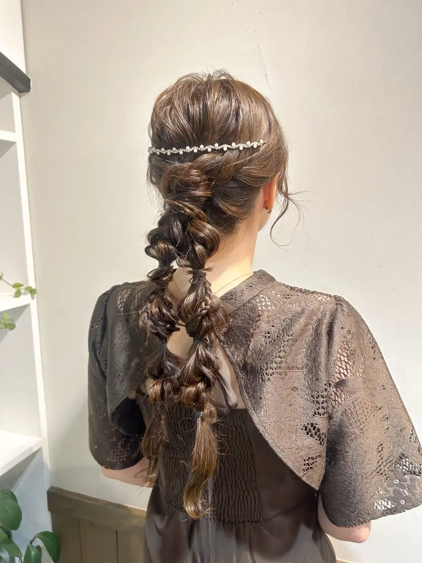 ロング カラー ヘアアレンジ ヘアセット アレンジ/新宿 透明感カラー/ヤノのヘアスタイル