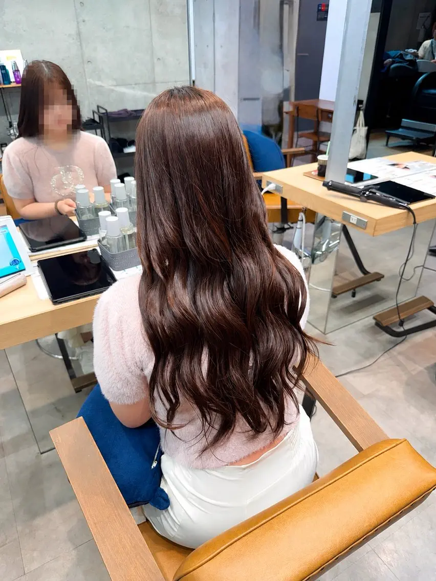 ロング カラー ヘアアレンジ カット トリートメント ヘッドスパ ヘアセット 艶カラー/レイヤー/ 顔周り/ゆな🕊️のヘアスタイル