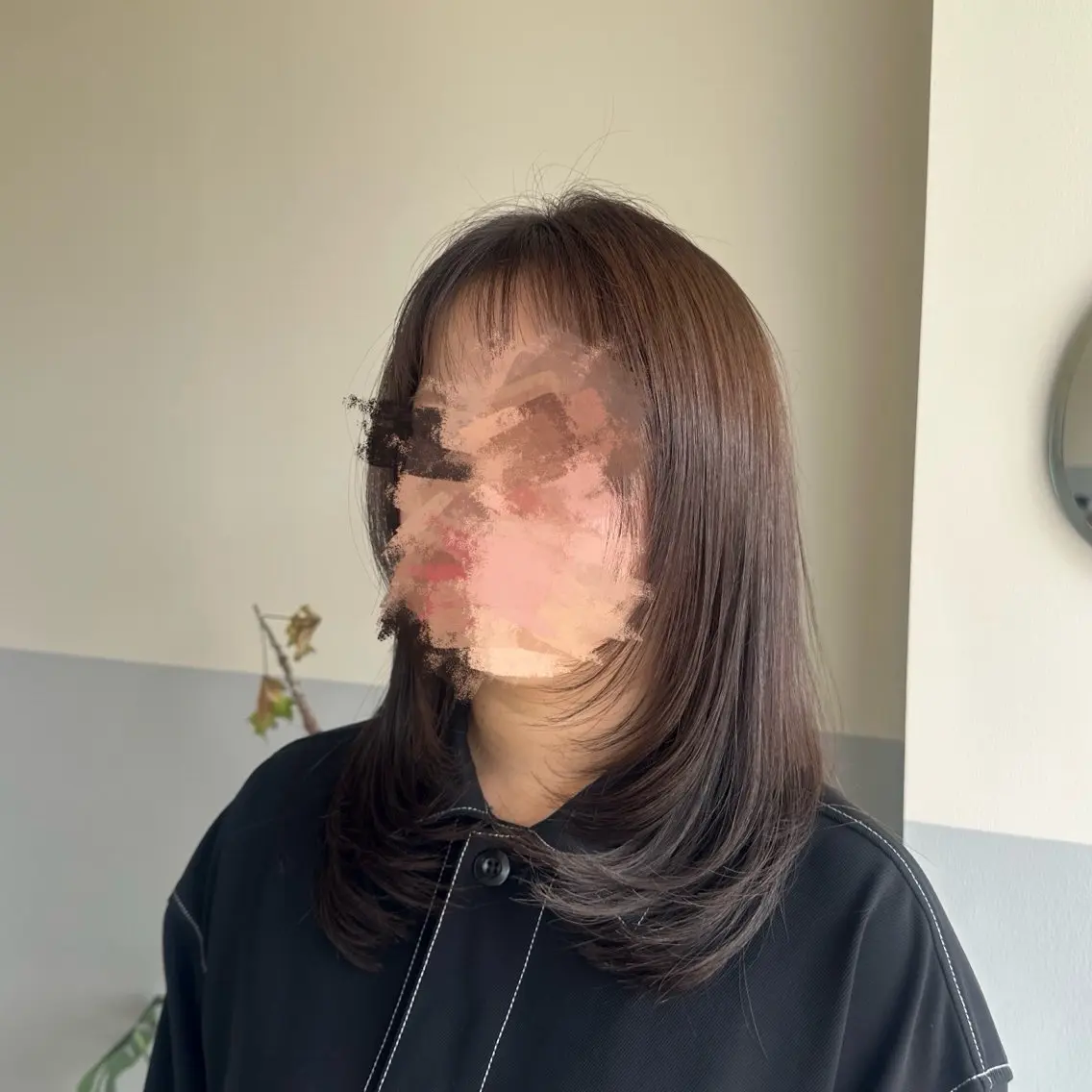 ミディアム レイヤーカット 艶カラー/岡崎 /おかもとななのヘアスタイル