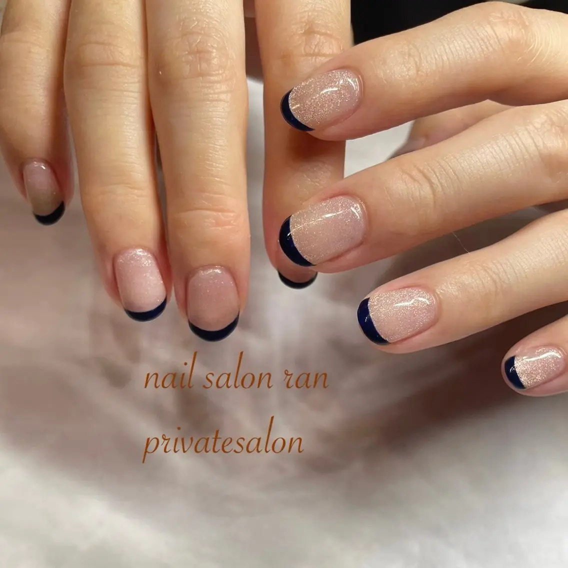 ネイル フレンチネイル キラキラネイル マグネットネイル シンプルネイル ハンドネイル ハンドケア nailsalon ranのネイルデザイン