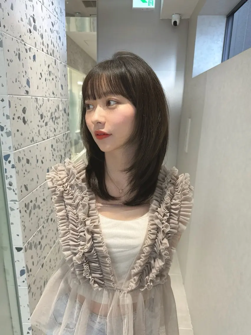 ミディアム カラー カット ヘアカラー トリートメント 矢野 晃平のヘアスタイル