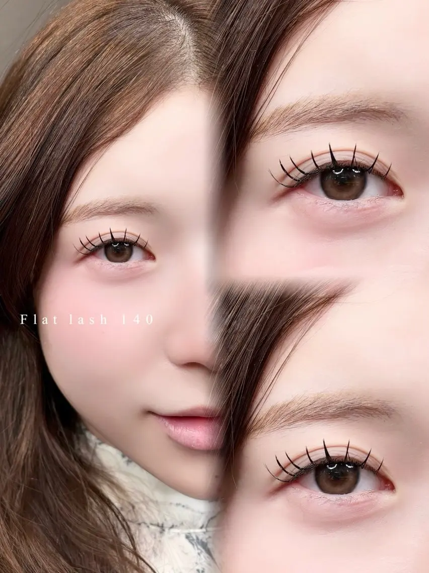 【オフ込み]人気NO.1🤍フラットラッシュ120本/ワンホンちゃんみたいなお目元に🩷の写真