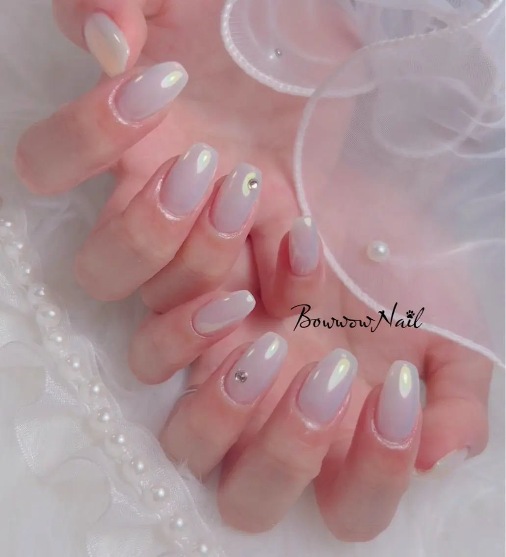 ネイル 韓国ネイル ミラーネイル ワンカラーネイル シンプルネイル ワンホンネイル Bow wow Nail さや🧸のネイルデザイン