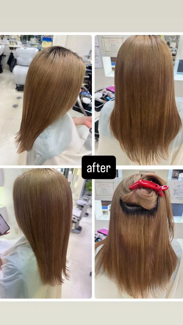 ロング 縮毛矯正 タカハシ リナのヘアスタイル