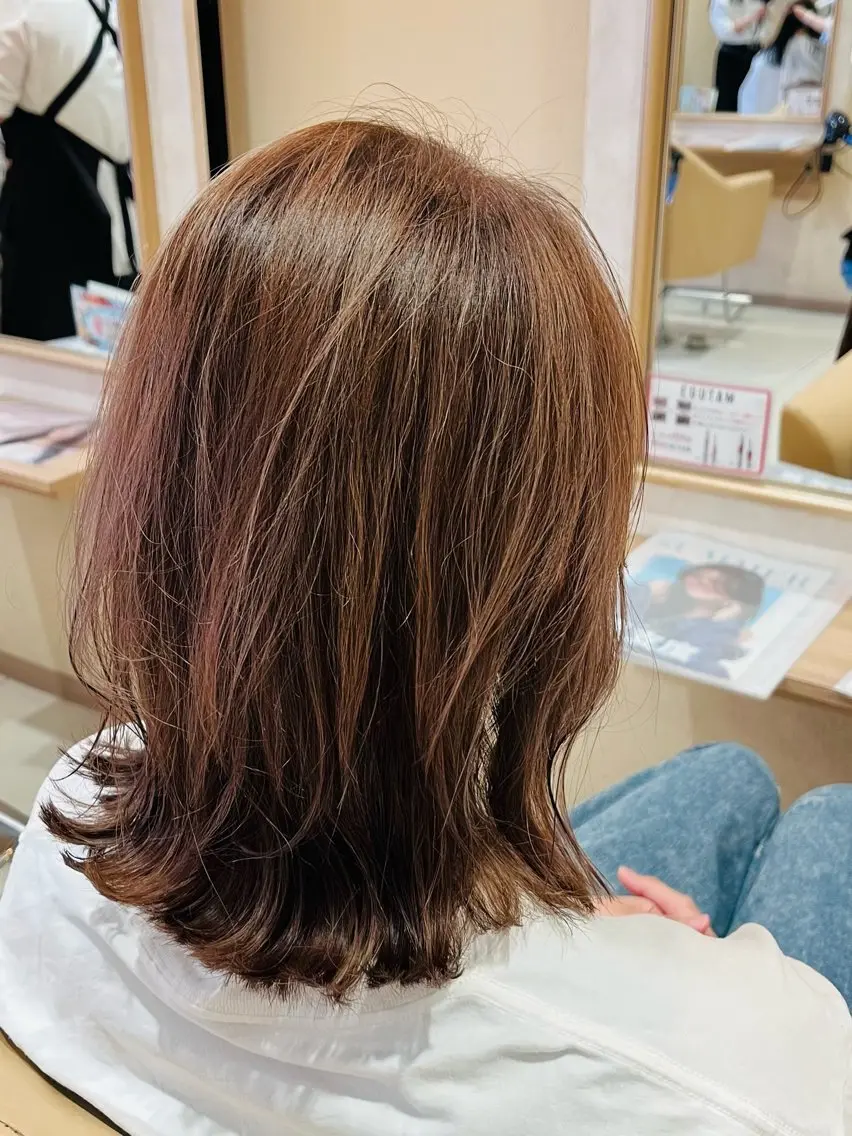 カラー ブラウンカラー ピンクカラー ヘアカラー 中根 智のヘアスタイル