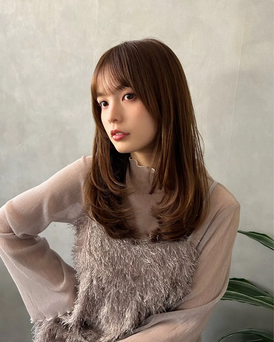 セミロング カラー カット ヘアカラー トリートメント Hatsune 🐯レイヤーカットのヘアスタイル