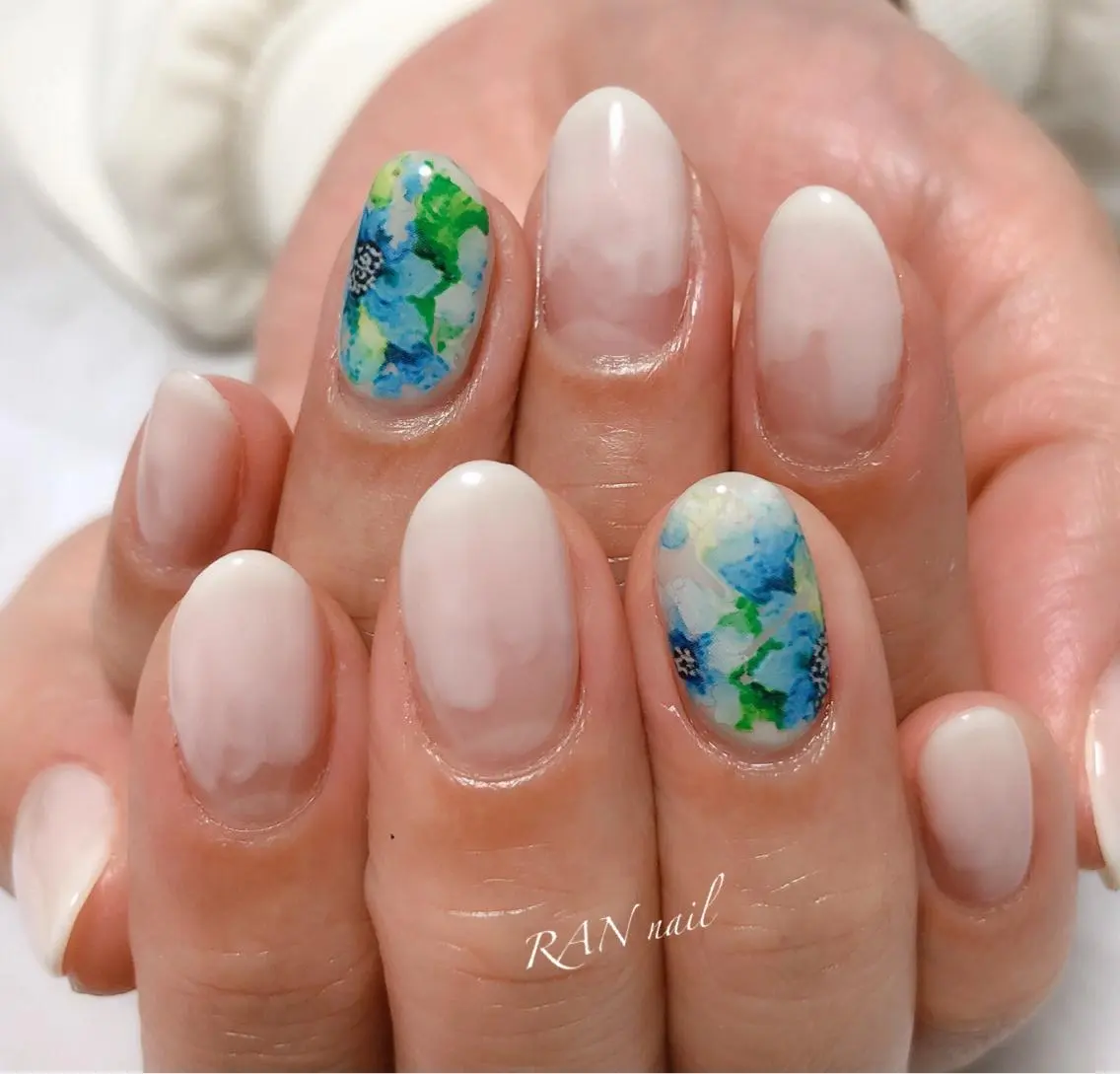 ネイル フラワーネイル フットネイル フレンチネイル オフィスネイル 春ネイル RAN nailのネイルデザイン