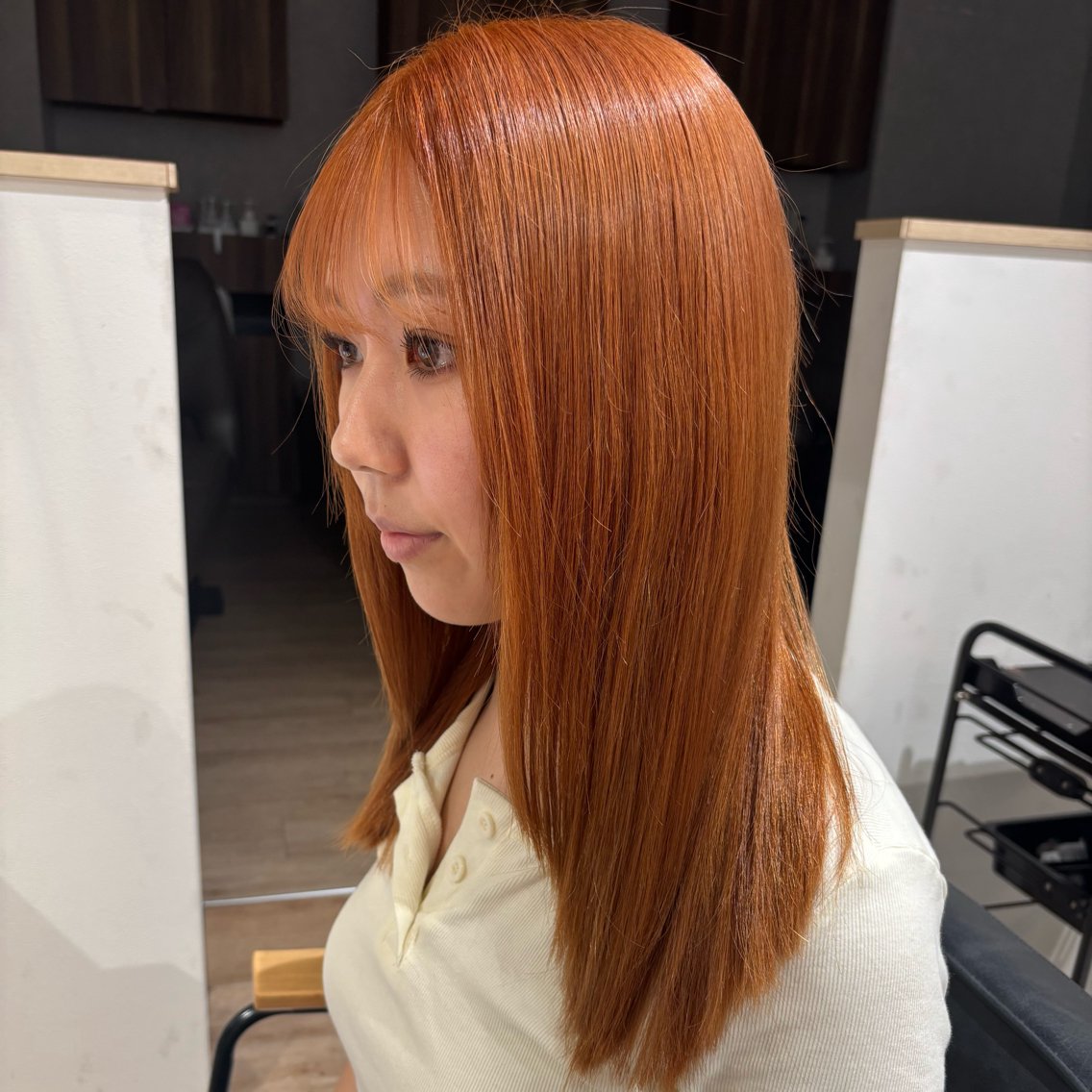 セミロング カラー セミロングパーマ ベージュカラー ダブルカラー イヤリングカラー ハイライトカラー カット ヘアカラー 暖色カラー/ パリジェンヌ💟みくのヘアスタイル