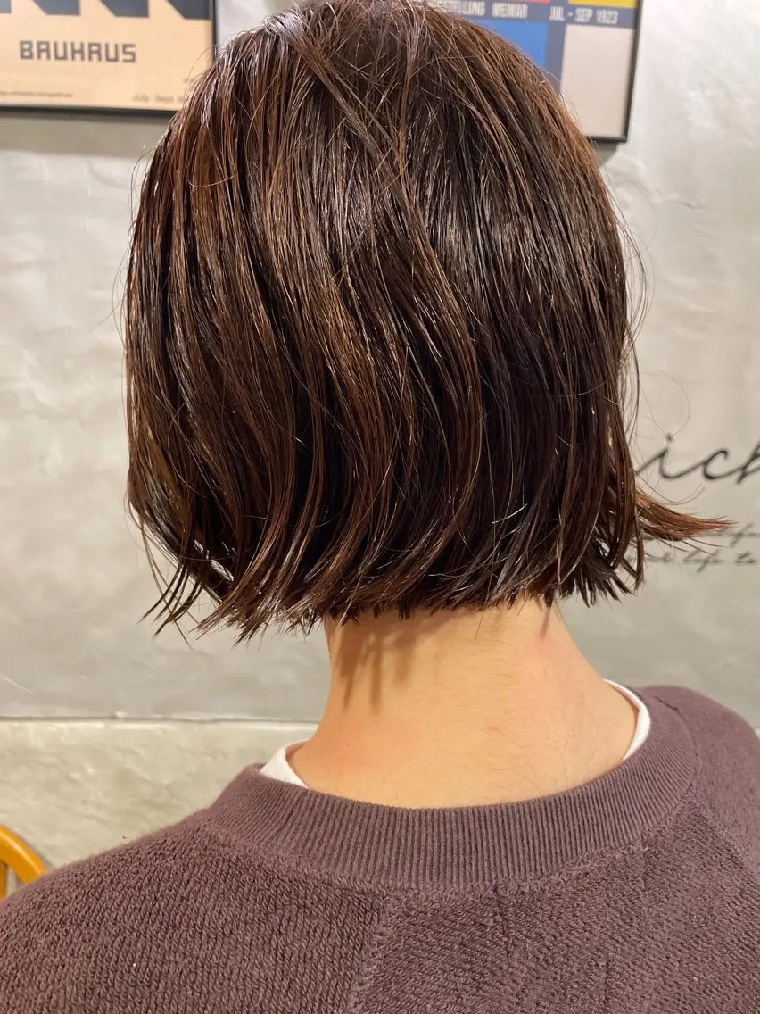 ショート カラー くせ毛 カット ヘアカラー トリートメント ayane⭐️ボブ・ ショート・パーマのヘアスタイル