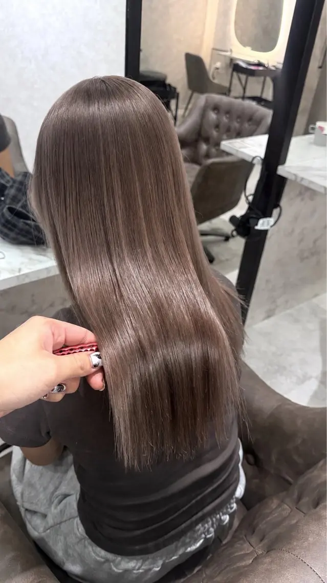 ミディアム カラー カット ヘアカラー トリートメント 🦋透明感カラー✖️ 髪質改善🦋光希のヘアスタイル