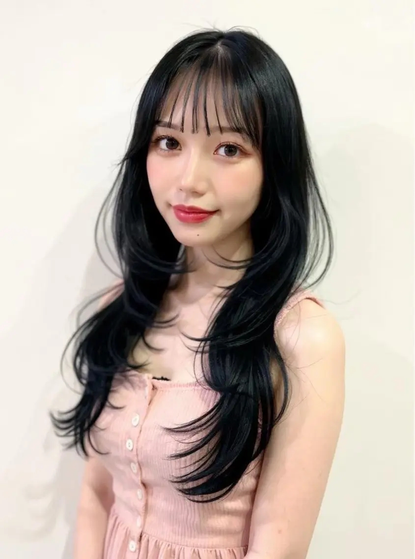 ロング パーマ 韓国風ヘア レイヤーカット 縮毛矯正 ストレートパーマ 美髪矯正特化美容師✨ あんりのヘアスタイル