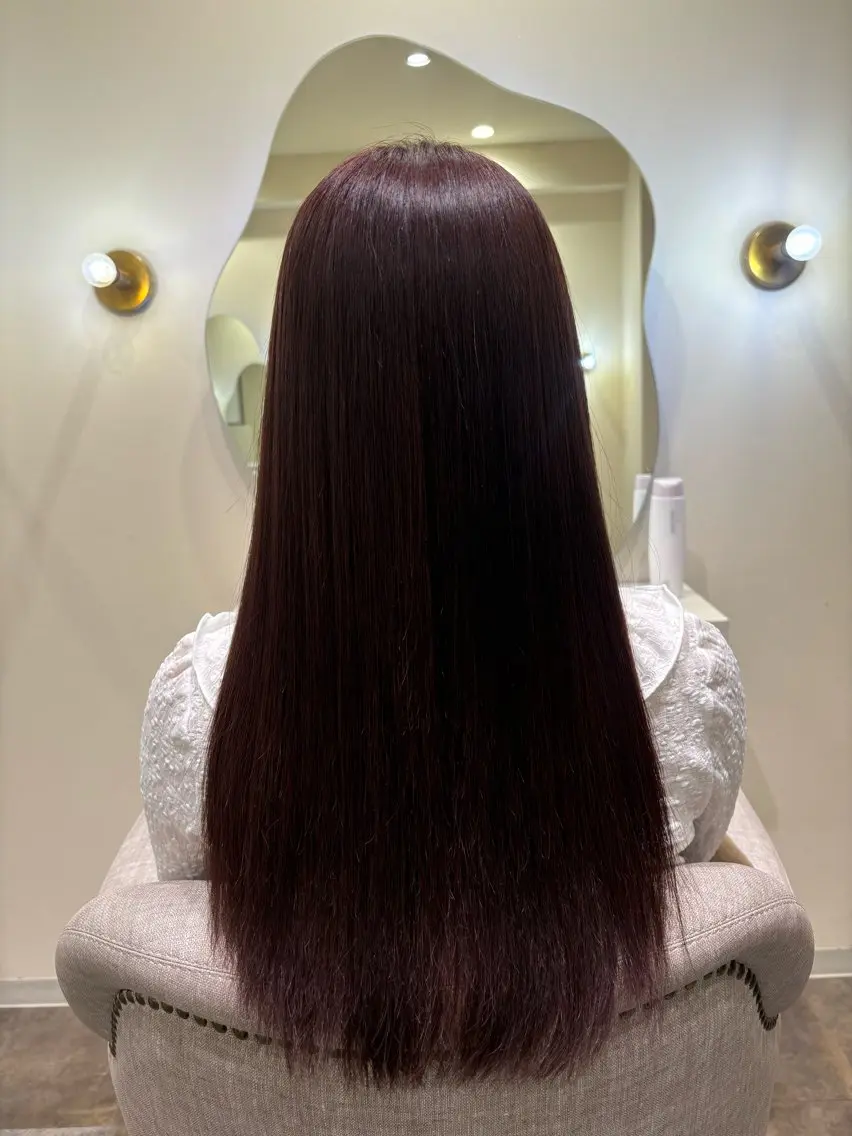 ロング カラー ラベンダーカラー ピンクカラー ピンクラベンダー 猪妻 采蘭のヘアスタイル