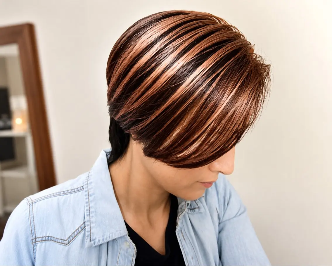 ショート カラー ハイライトカラー ハイライト Mslash マナミのヘアスタイル