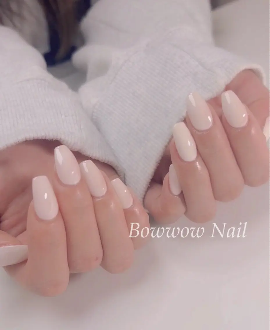 ネイル ワンカラーネイル ピンク シンプルネイル Bow wow Nail さや🧸のネイルデザイン