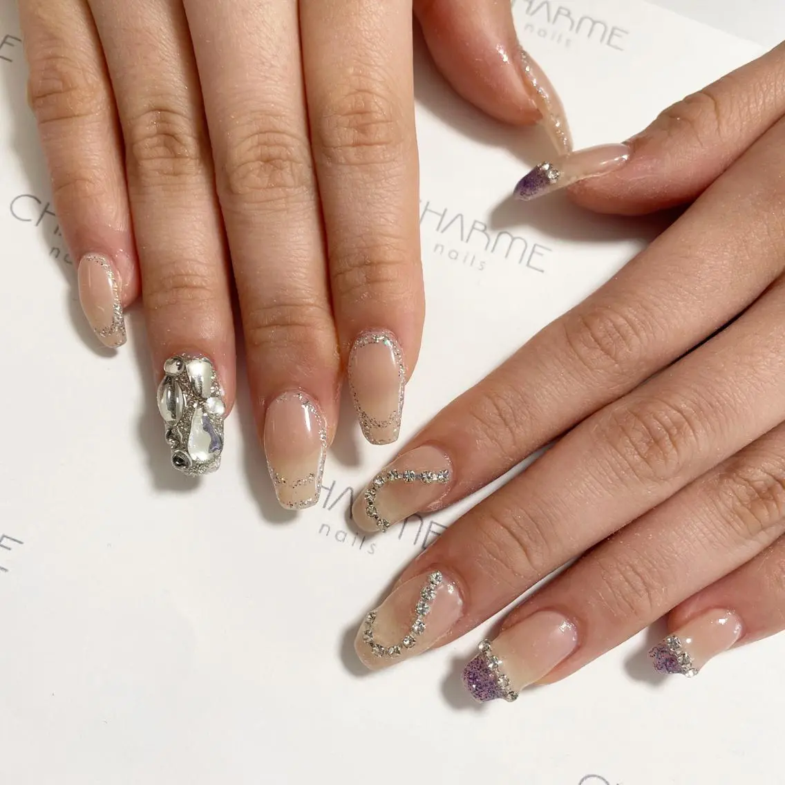 ネイル キラキラネイル 🌙🫧CHARME (RUKA)🦋🫧のネイルデザイン
