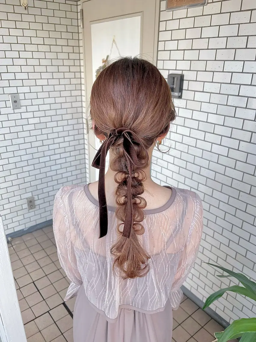 ロング ヘアアレンジ ヘアセット 参列♡デートゆるふわ ヘアメイク🎀みゆうのヘアスタイル